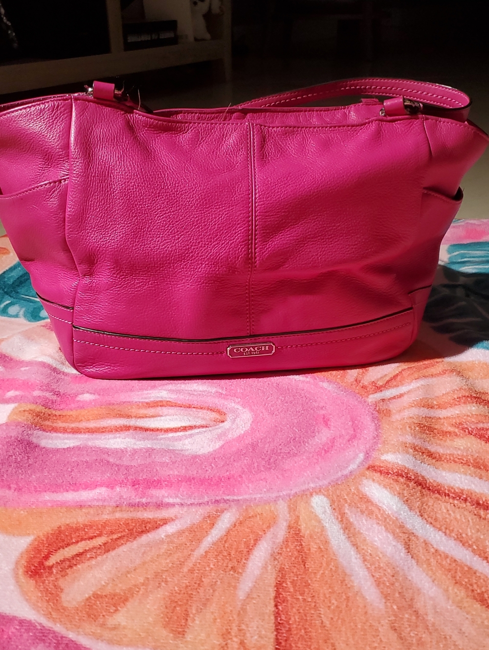 COACH Hot Pink Pebbled Leather Tote